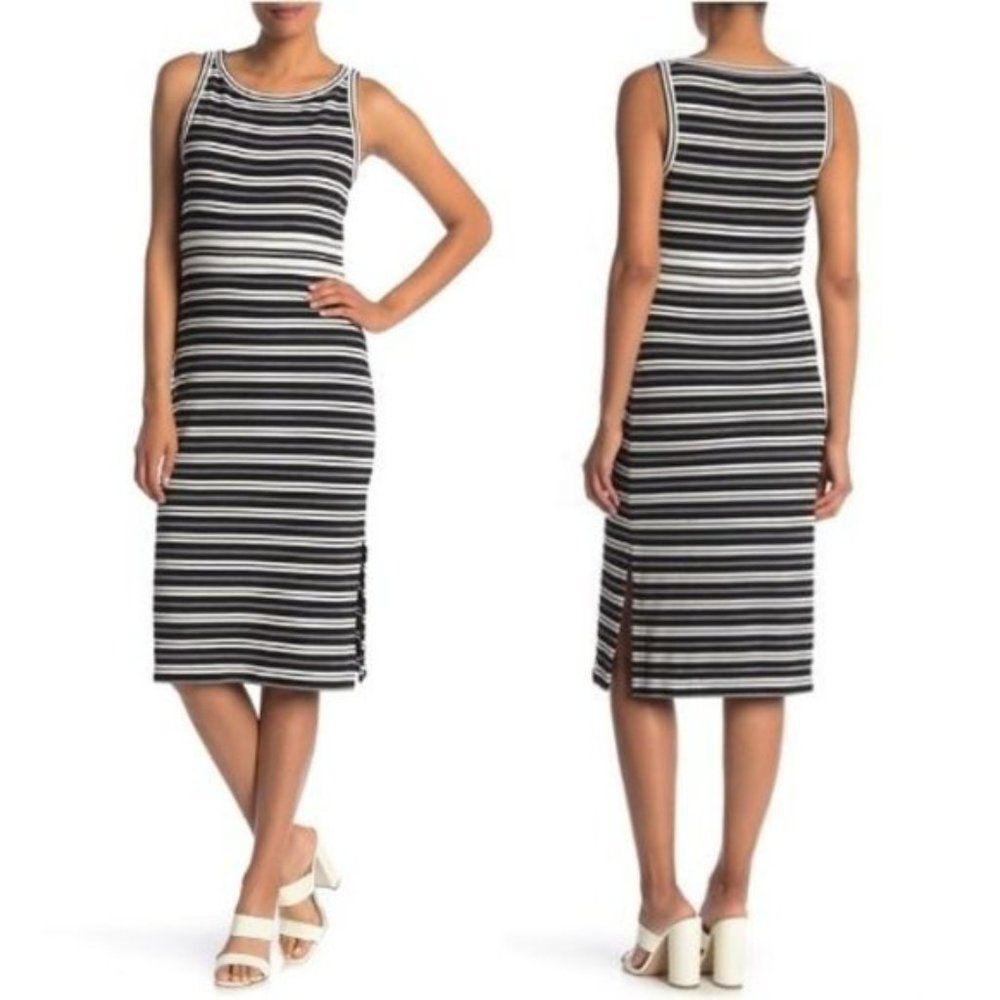 NWT Max Studio Stripe Knit Midi Dress | L